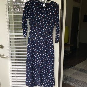 Gap MIDI dress. Navy with flower print.